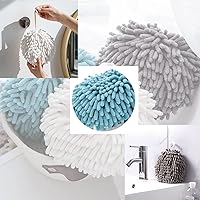 Vista 2 de 1103Chenille toalla de mano (gris y gris)