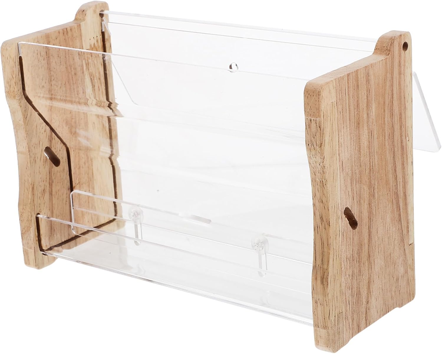 Rutin Chicken Automatic Feeding Trough Acrylic Feeding Bowl Medium Size Poultry Food Container for Parrots and Cockatiels