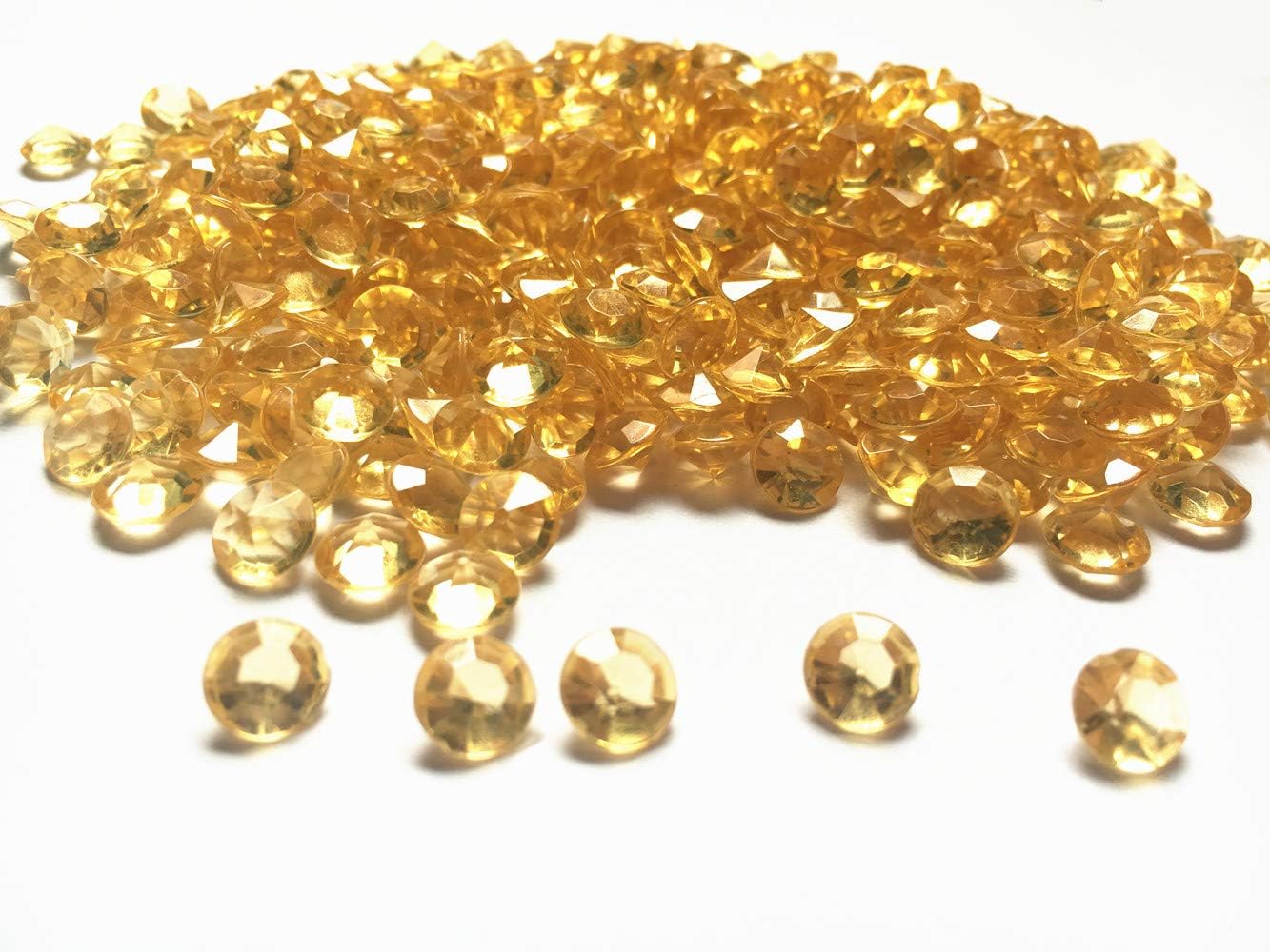 8mm 1000pcs Acrylic Color Faux Round Diamond Crystals Treasure Gems for Table Scatters, Vase Fillers, Event, Wedding, Arts & Crafts (Champagne)
