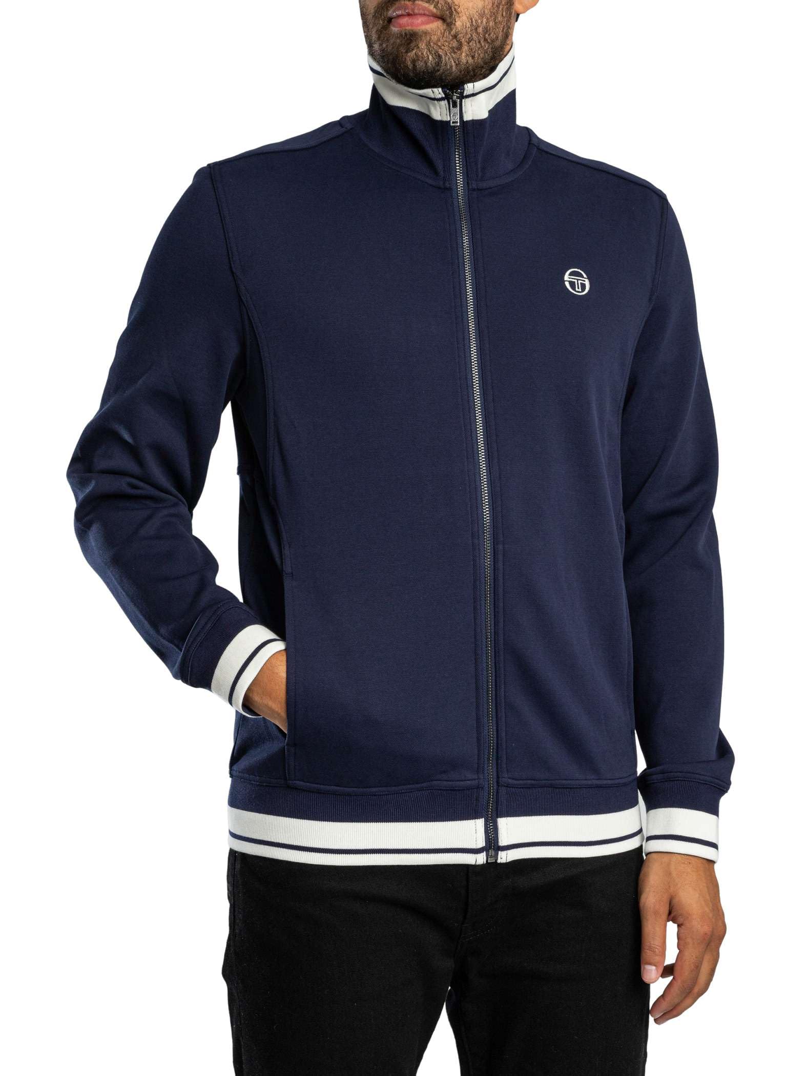 Sergio Tacchini Men's Attilio Track Jacket, Maritime Blue/Gardenia