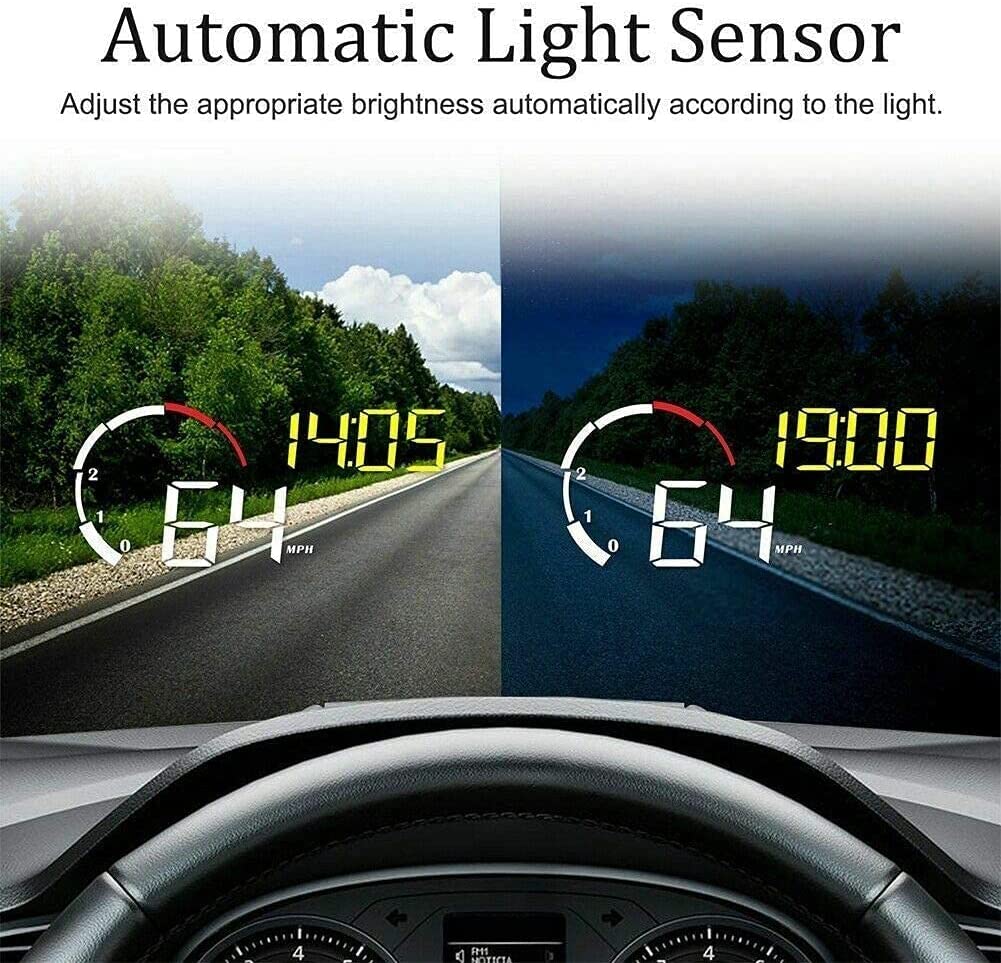 Display HUD per auto, tachimetro digitale del proiettore del display della testa alta dell'automobile con schermo di visualizzazione HD da 5,5 pollici