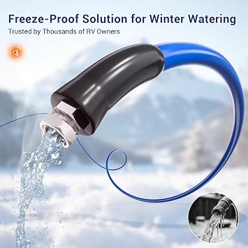 35ft Heated Water Hose for RV, Heated Drinking Water Hose, Features Energy-Saving Thermostat, Water Line Freeze Protection Down to -40F/-40C, Heated Garden Hoses with Adapter, Lead and BPA Free