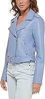 Vista 3 de Levi's Chaqueta de moto de piel sintética con cinturón para mujer (talla regular y grande)
