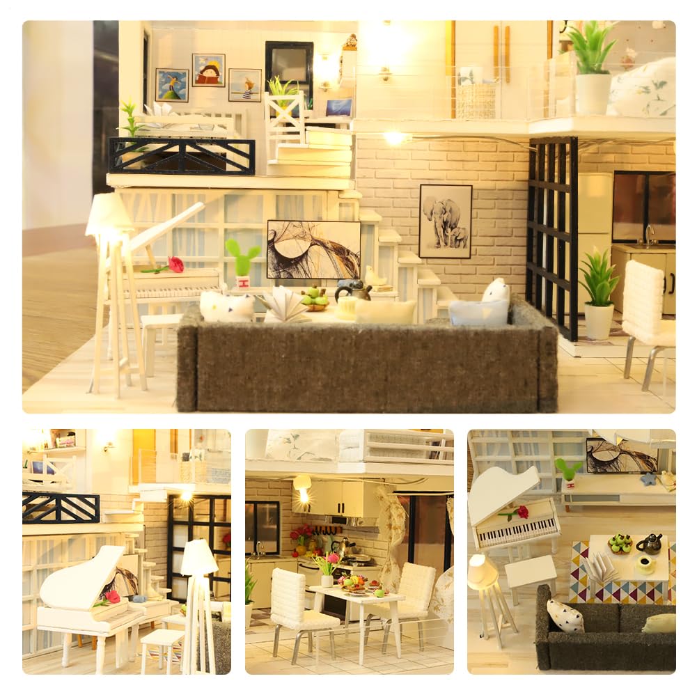 Kit per la casa in miniatura fai da te, kit creativo per la casa in 3D | Mini per la con mobili per e adolescenti, regali di compleanno e di Natale, pratico