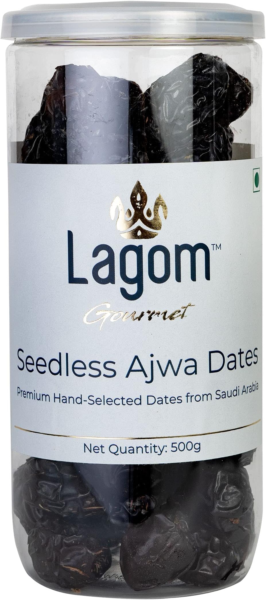 Gourmet Seedless Ajwa Dates 500g | From Saudi Arabia | All Natural | No Preservatives | No Added Sugar | Gluten Free | Vegan | Plant Based | Non GMO | Dates Dry Fruits | Khajur | Khajoor | Khejur