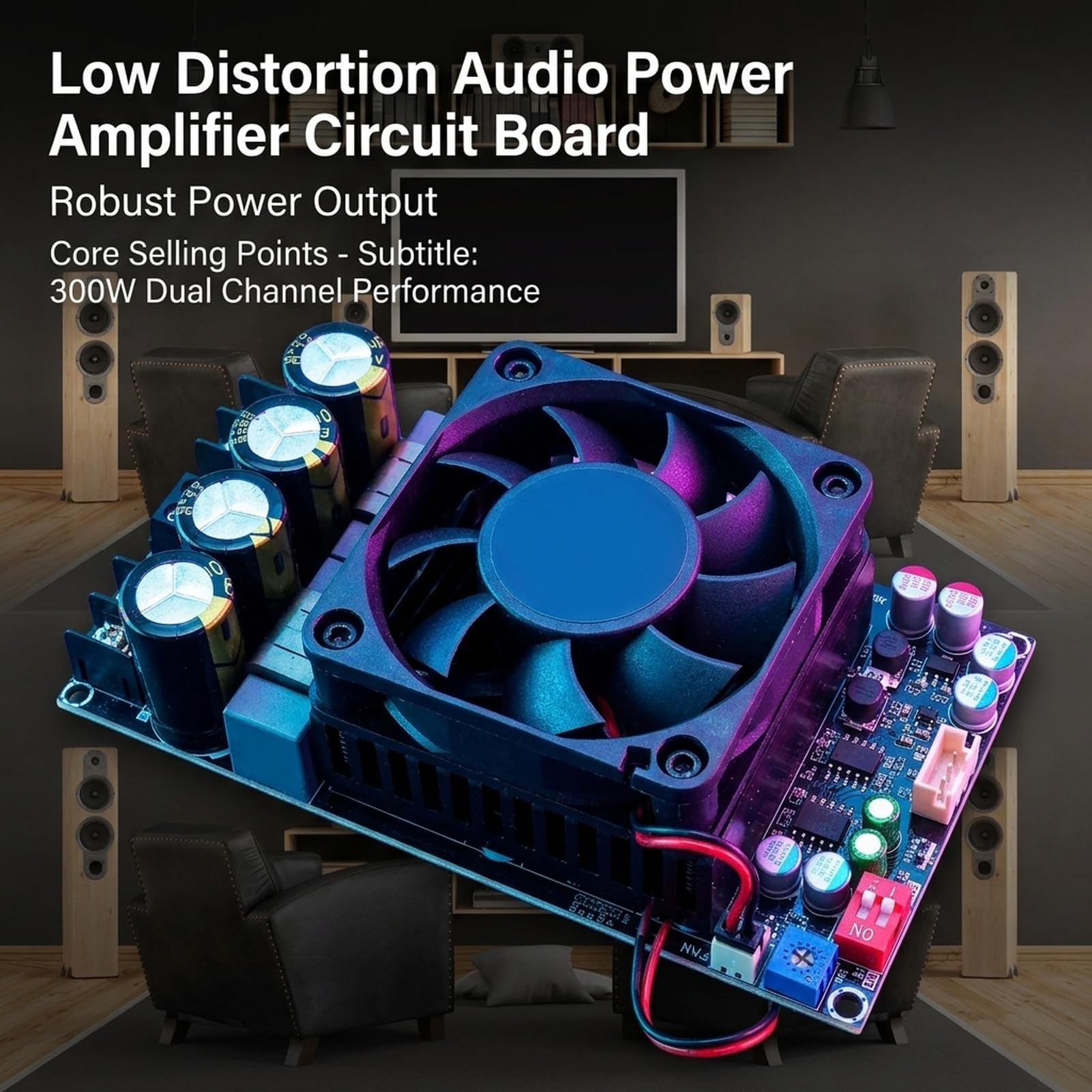 TPA3255 Scheda amplificatore 300W+300W BTL / 600W PBTL con compatibilità altoparlanti 2-8 Ohm Scheda amplificatore di potenza HiFi per componenti del metodo audio