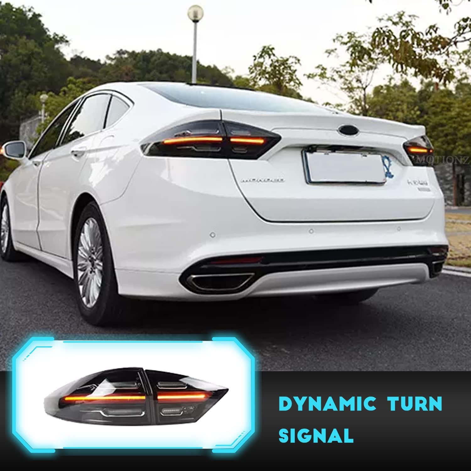 HCmotion LED Tail Lights For Ford Fusion Mondeo 2013-2016 Smoke Rear LampAssembly