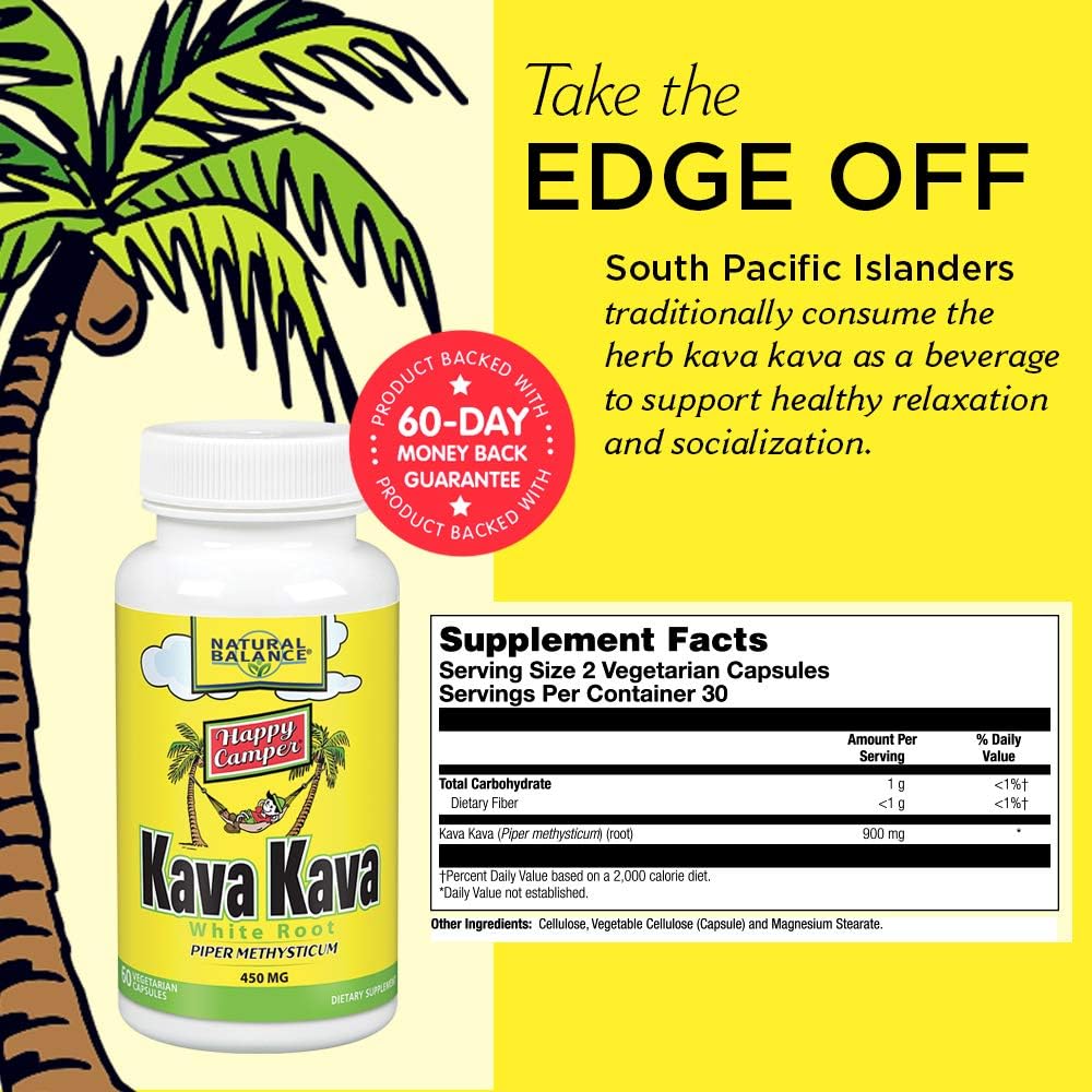 Natural Balance Kava Kava Root 60 Veggie Capsules : Health & Household