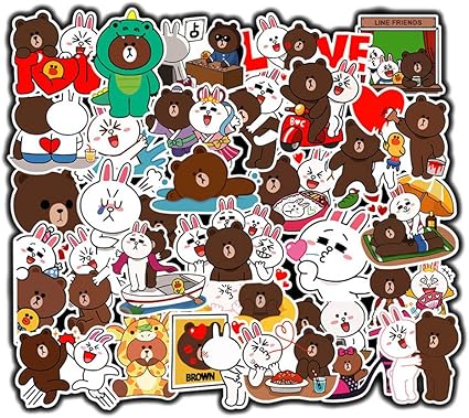 Amazon Co Jp Dofe ブラウンステッカー 100枚 かわいい動物ビニールデカール ノートパソコン オートバイ 自転車 荷物 デカール グラフィティパッチ ティーン用 ブラウンとコニーステッカー100枚 パソコン 周辺機器