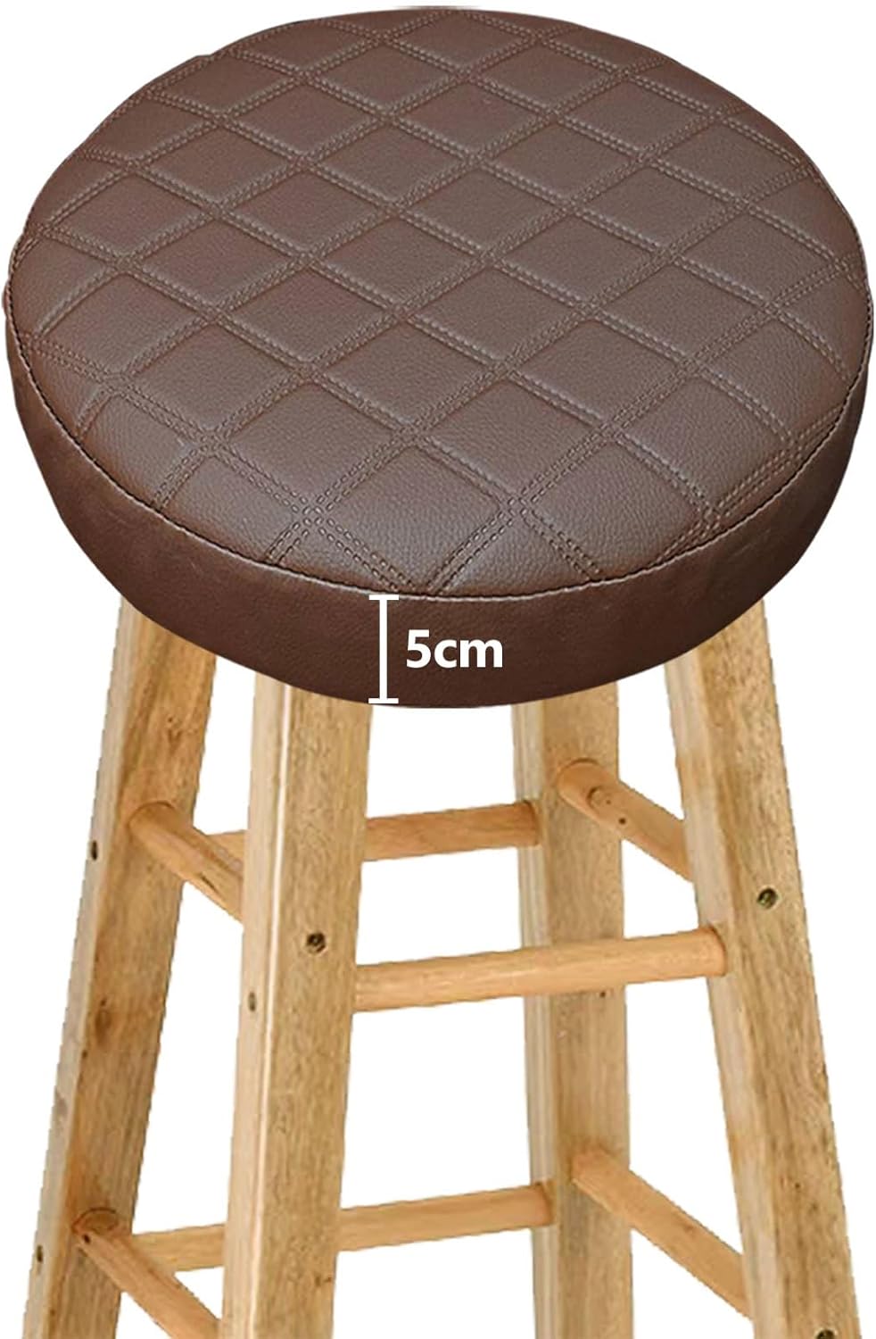 Bar Stool Cushion Round Foam Padded Seat Cushions Waterproof Set of 2/4 Leather Bar Stool Covers Chair Seat Slipcover with Elastic and Non Slip Bottom for 12-16 Inch(#2,13 * 2"(4PC))