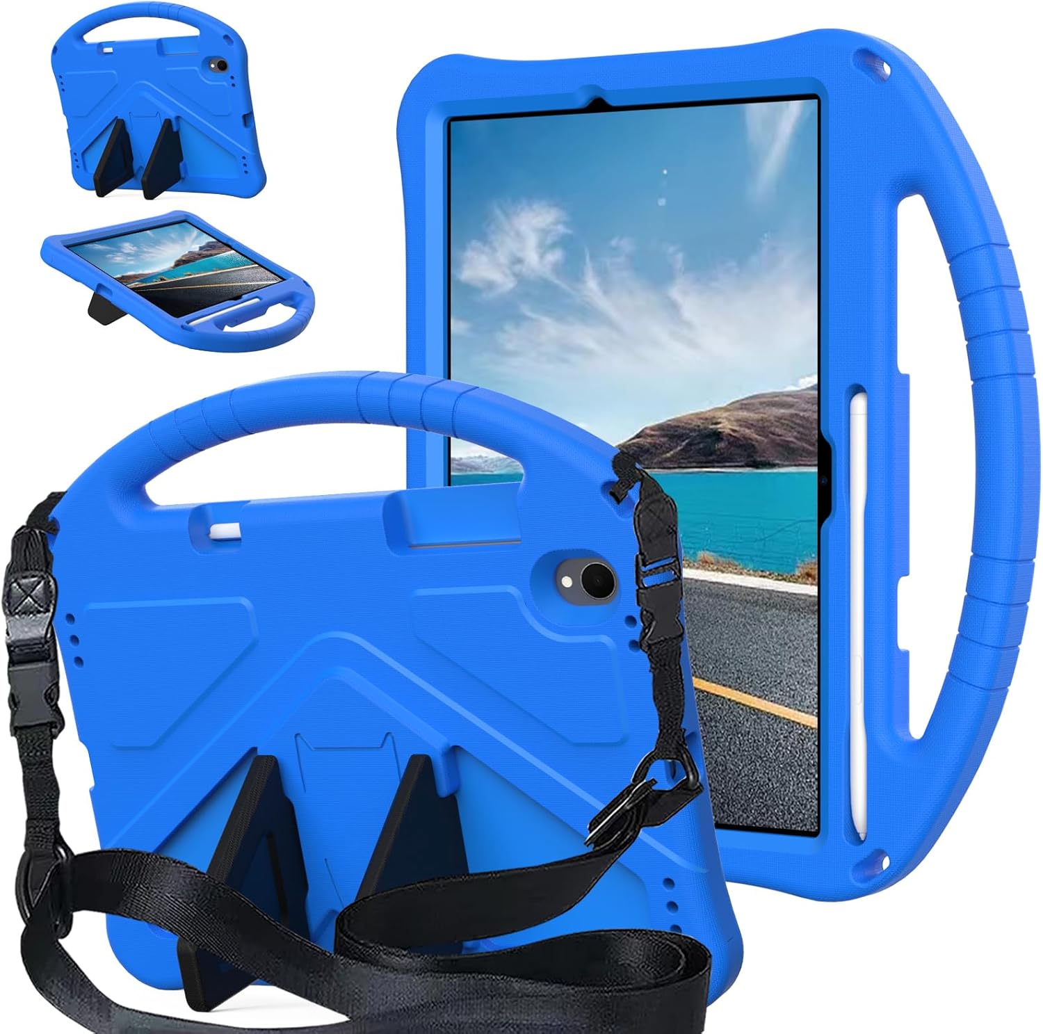 YRH for Samsung Galaxy Tab S11 11'' Tablet Case (2025), with Shoulder Strap Handle Stand, Kids EVA Shockproof Cover (Green)