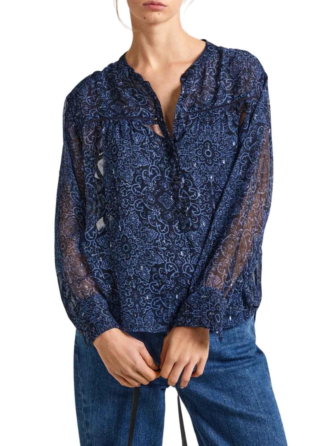 Pepe Jeans Damska koszula Clementine, niebieska (Dulwich Blue), XS, Niebieski (Dulwich Blue), XS