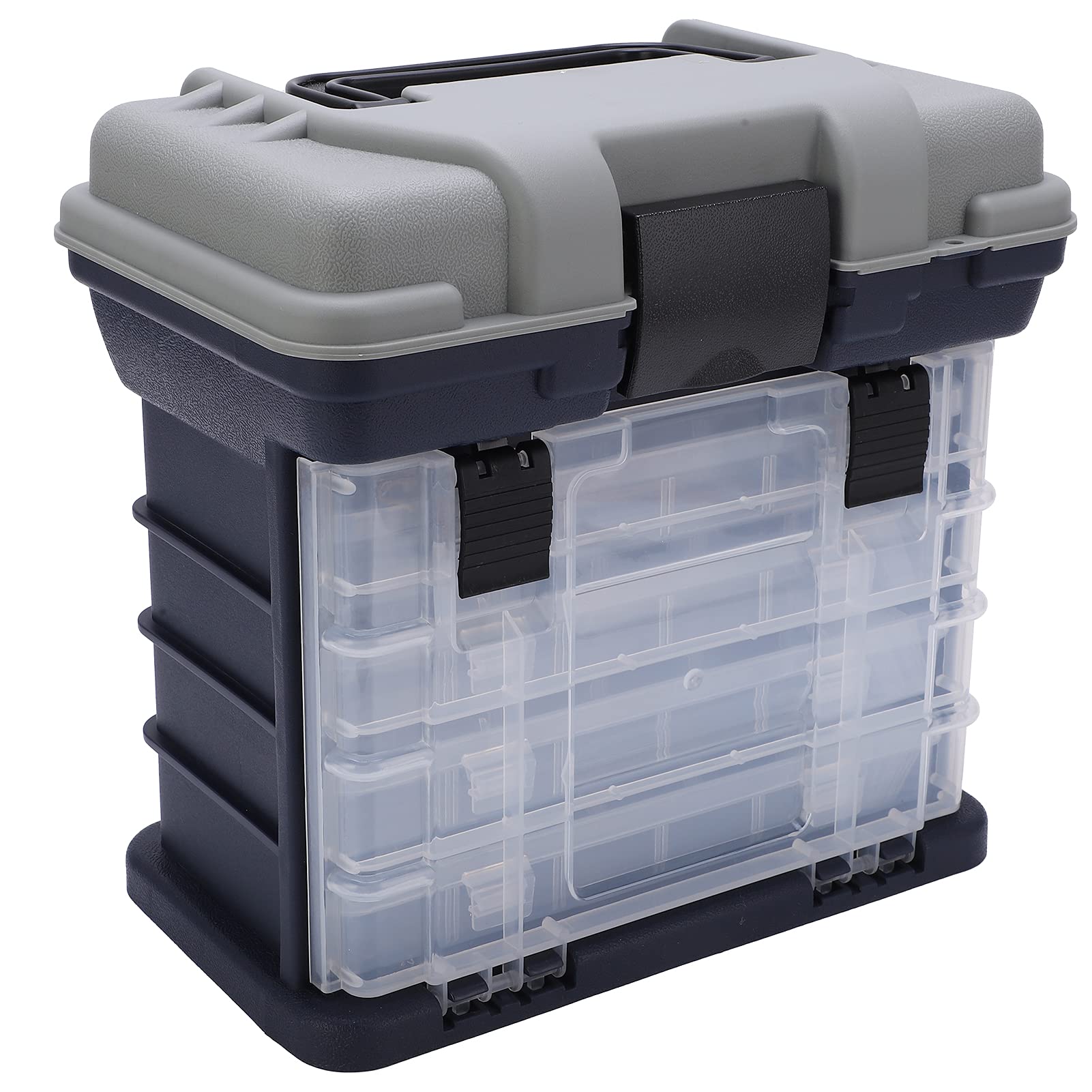 Cassetta Pesca, 4 Strati Cassetta Pesca Cassetta Pesca Porta Accessori Manico in plastica per pescherecci, lenze Pesca