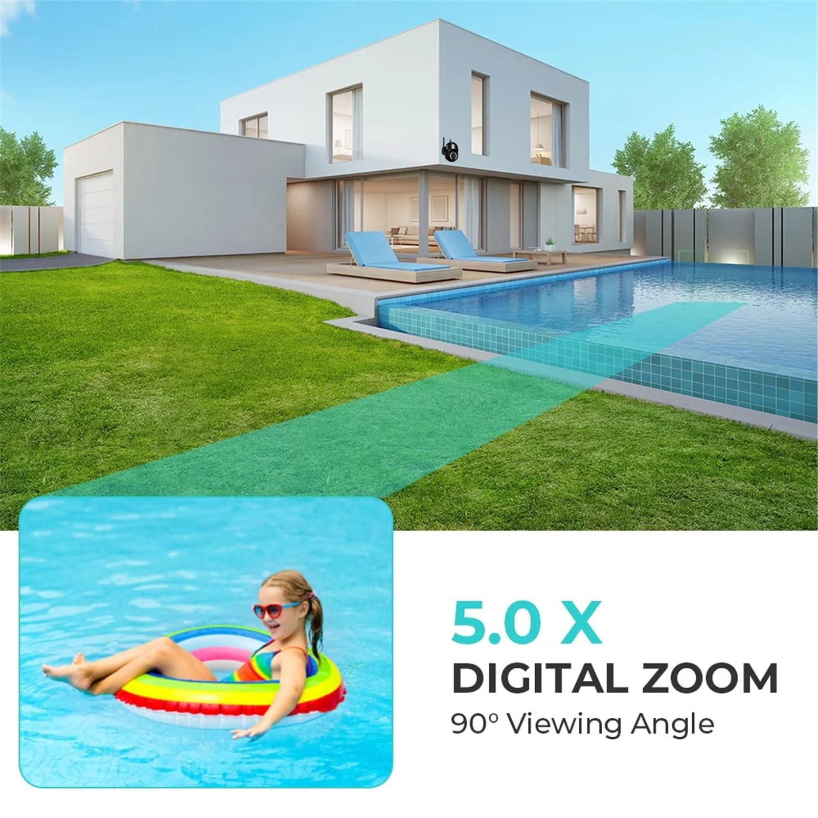 Kamera IP 3MP zewnętrzna bezprzewodowa WIFI Speed ​​Dome z automatycznym śledzeniem PTZ, inteligentny monitor domowy | Add 32G Card