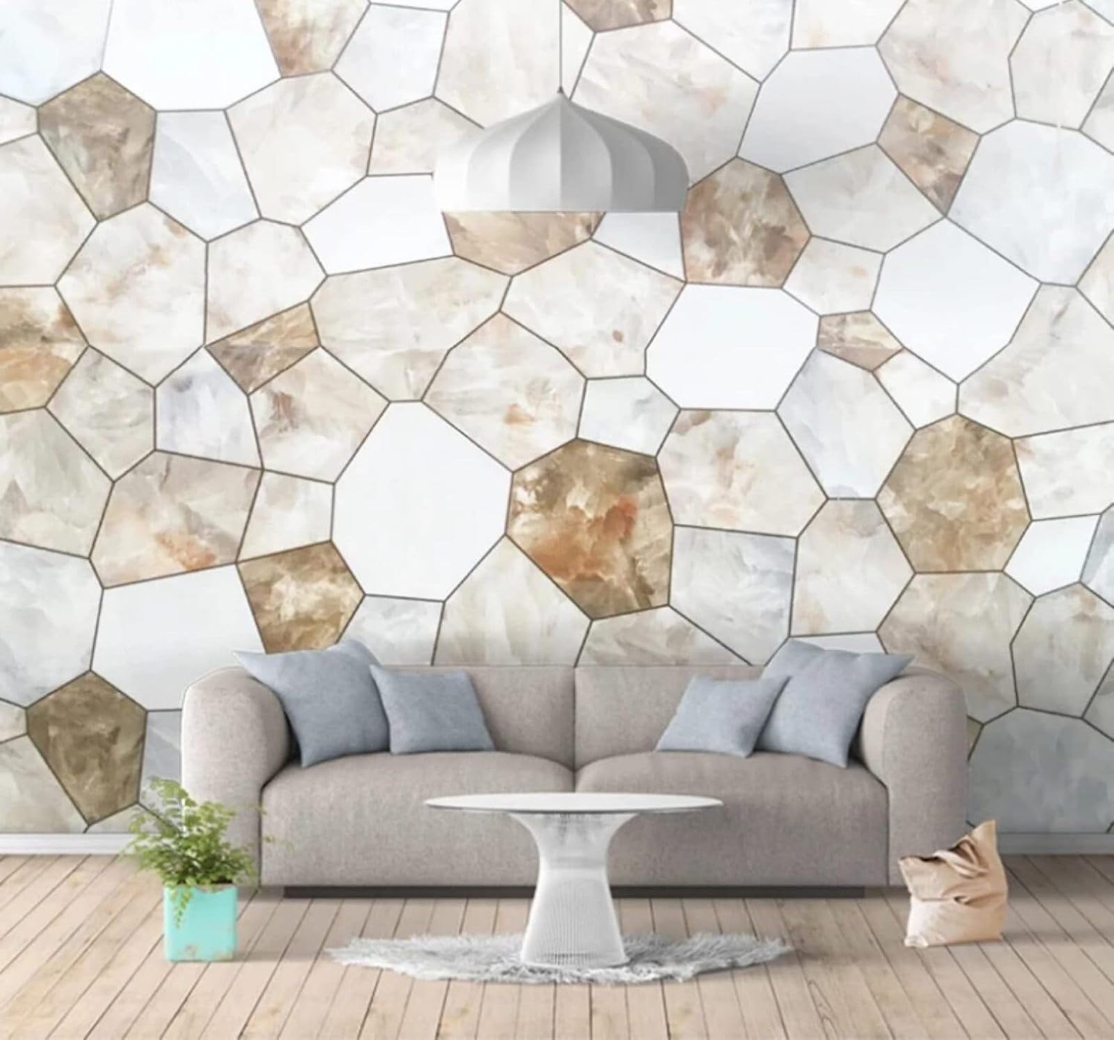 Minimalist Geometric Stone Texture Brick Wall Unique 3D Wallpaper Easy Install Feature Office Living Room Sofa Bedroom TV Background Wall Decoration-430cm×300cm