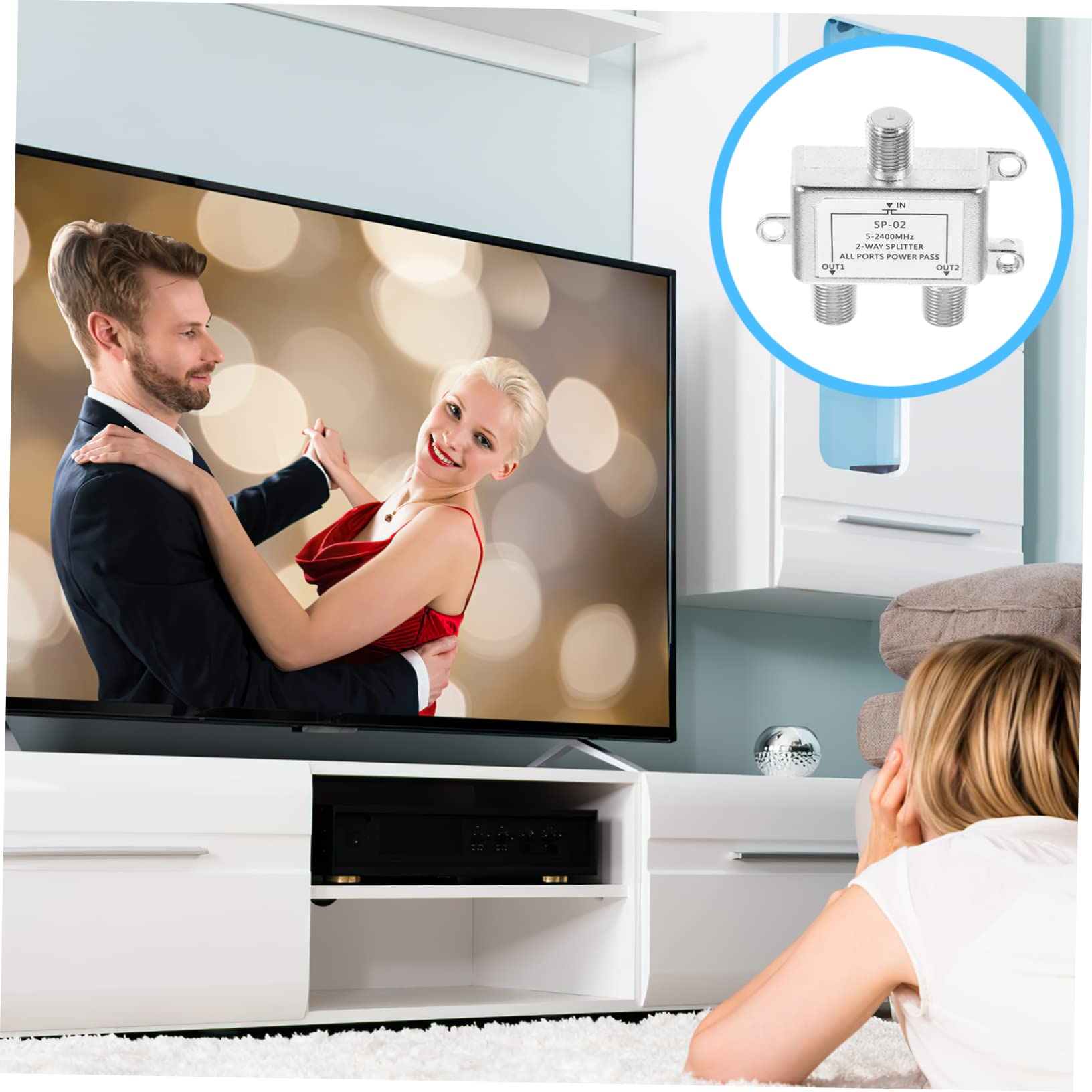 BELLIFFY Cable Splitter Internet and Tv Dual Output Splitter Compatible and Systems Easy Installation for High-Speed Internet and Cable Tv Connections