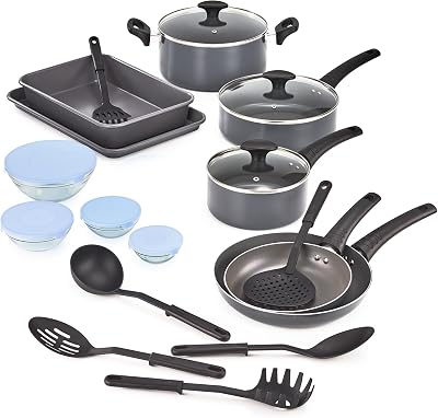 bella — Batería antiadherente con tapas de cristal