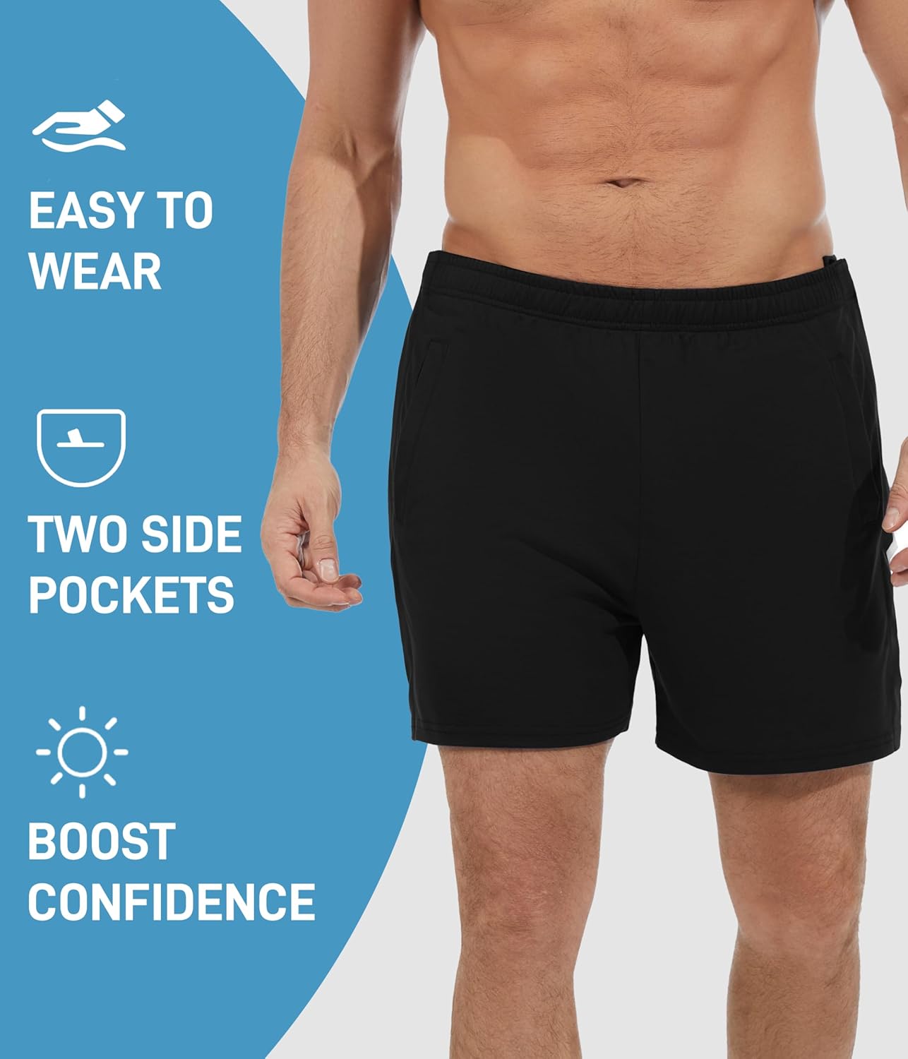 Tear Away Mens Shorts for Knee Surgery Recovery & Post Hip Replacement Pants with Pockets, Breakaway Athletic Shorts - Image 2