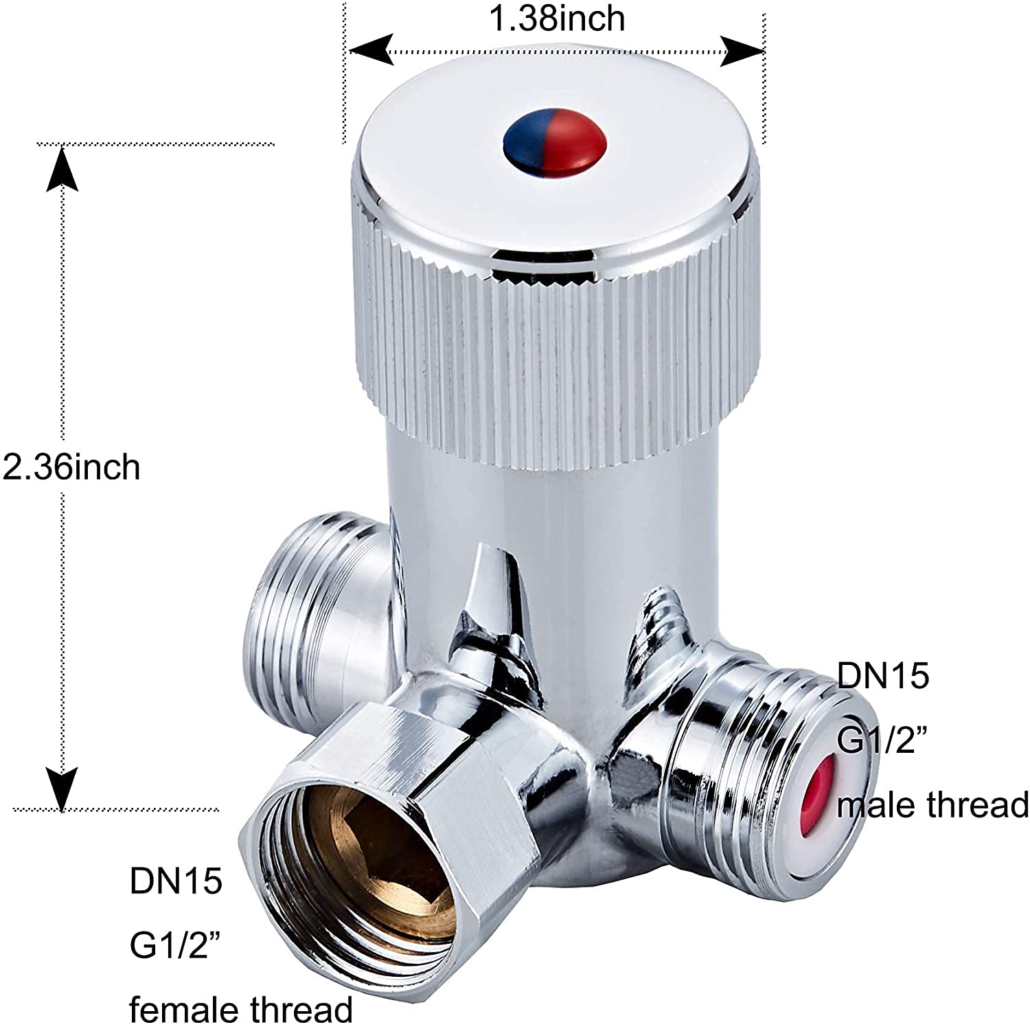 Gangang Adjust Tempcontrol Thermostatic Mixer Valve,Brass Tempered
