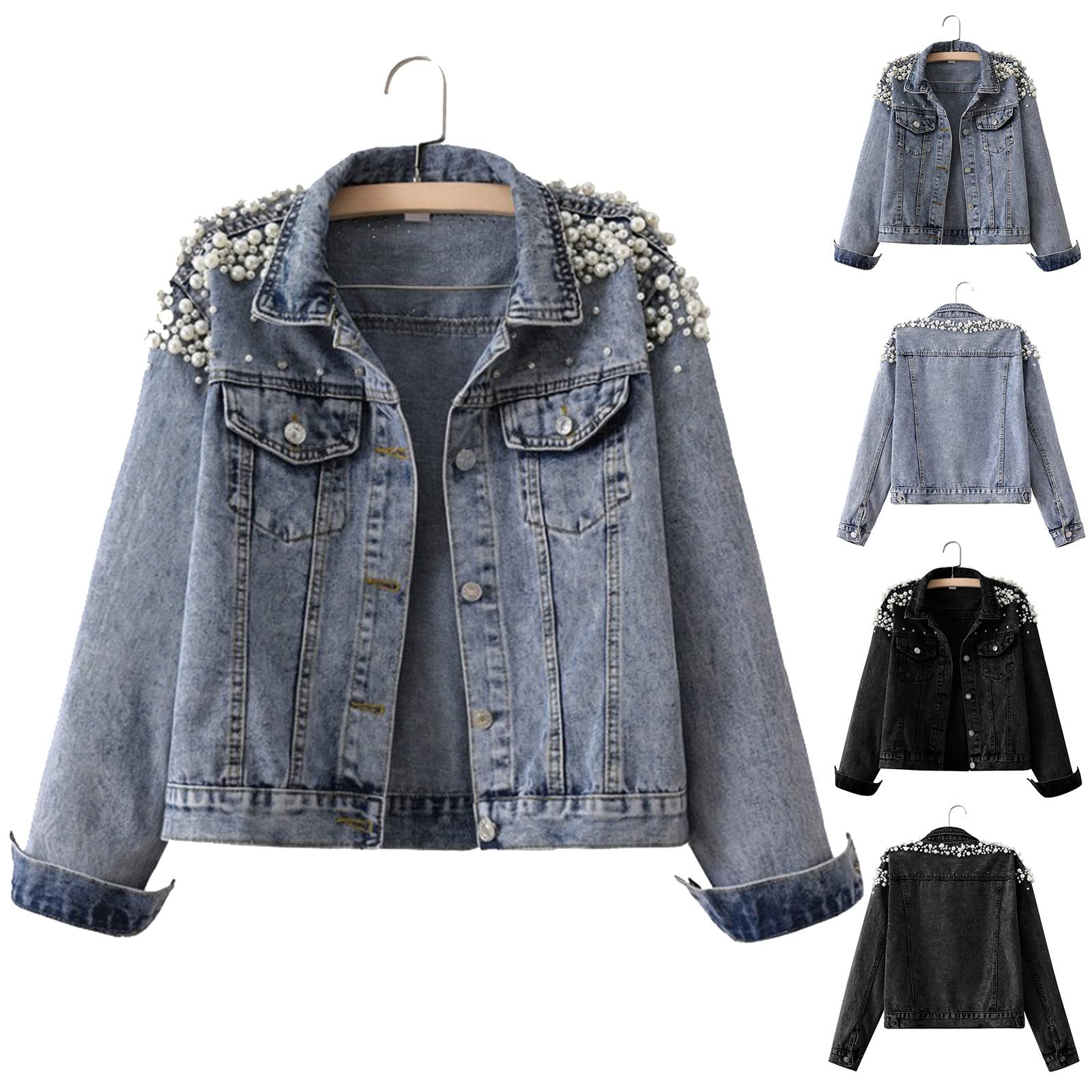 Chaqueta vaquera corta para mujer, chaqueta vaquera, chaqueta corta, chaqueta fina, chaqueta vaquera, chaqueta de verano, chaqueta de primavera, chaqueta de entretiempo, chaqueta corta informal, manga