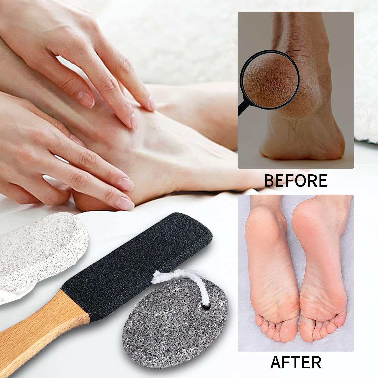 Levigapiedi In 3 Pezzi, Strumenti Per Pedicure, Strumenti Per Il Lavaggio Dei Piedi, Prodotti Per La Cura Dei Piedi, Pietre Per La Pulizia Dei Piedi