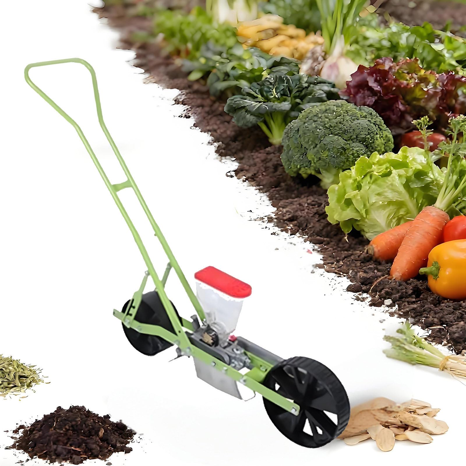 Sembradora manual de precisión para jardín, sembradora manual para soja de maíz, herramienta de maceta de 6 filas para jardinería en el hogar y uso agrícola