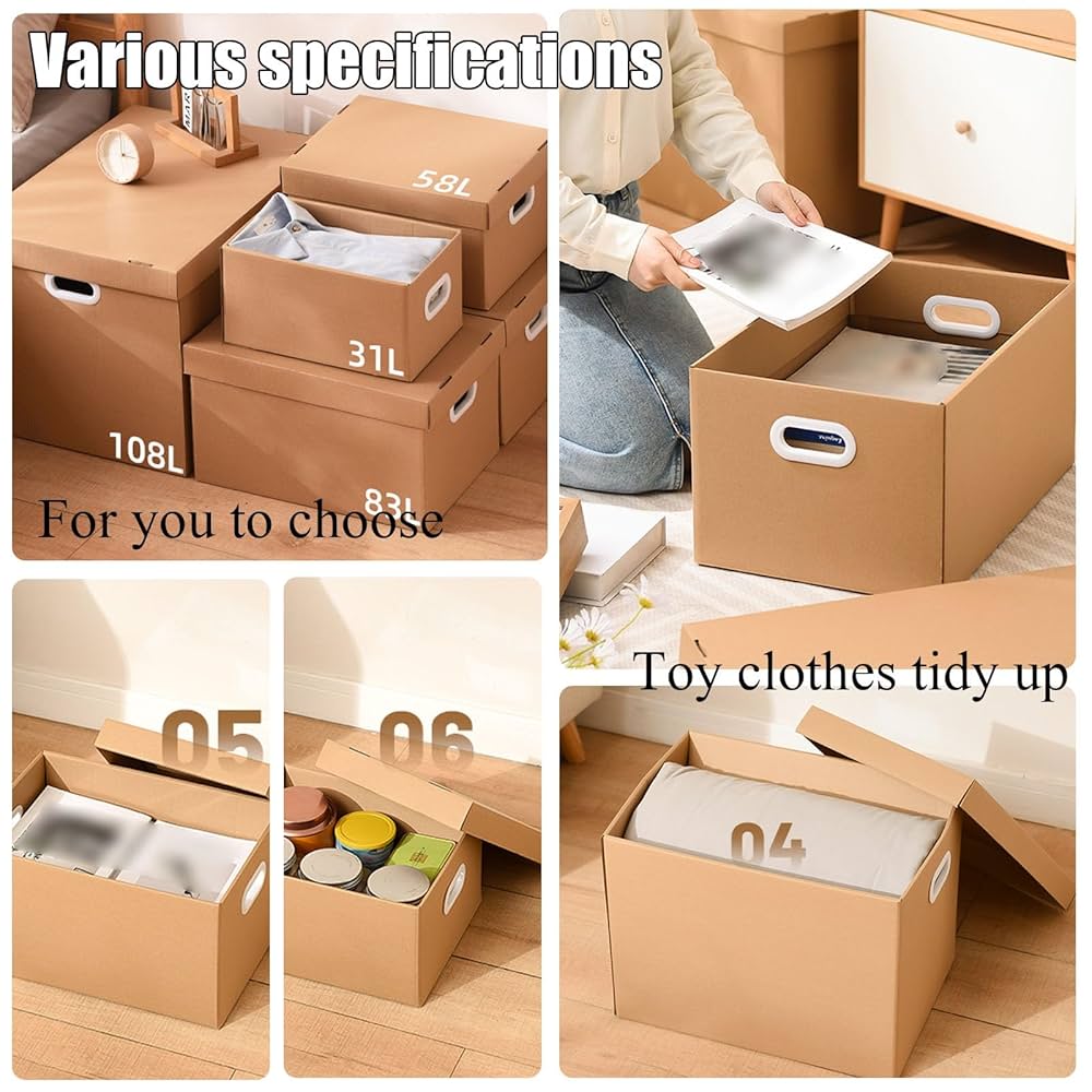 未開封 大きめ段ボール箱 Amazon | ボックスバンク 段ボール 90サイズ 5枚セット（39×28.5