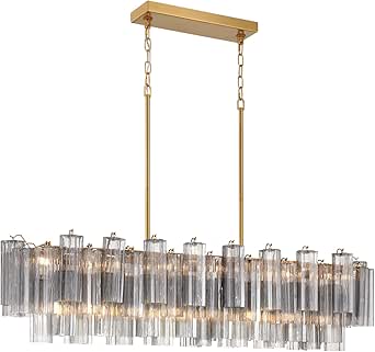 Crystorama Addis 14 Light Aged Brass Linear Chandelier
