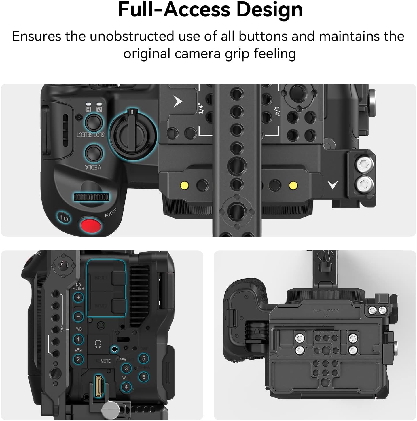SmallRig Camera Cage Handheld Kit for EOS C70 for Canon with NATO Top Handle, Cable Clamp for HDMI, Top Plate, Side Plate, Baseplate, 1/4''-20 Screw, Locating Holes for ARRI
