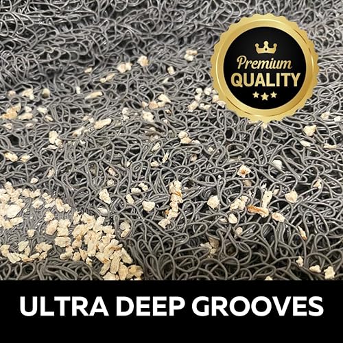 Miniatura 4 de Evelots Tapete de arena para gatos, atrapa el desorden de la caja, protege los suelos, a prueba de orina, fácil de limpiar, lavable a máquina, suave