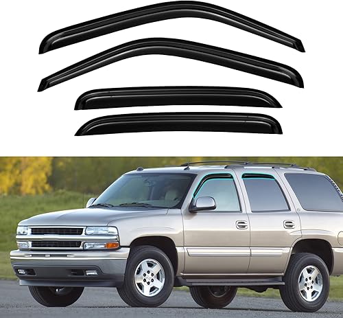 YQAUTEC Viseras de ventana, protectores de lluvia para Honda Civic 2001-2005, deflectores de viento de ventana, persianas de ventilación para 01-05