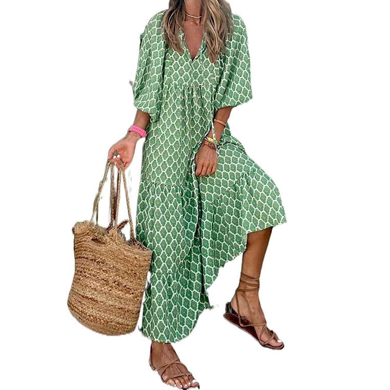 Robe longue d'ete fleurie col en v pour vos soirees bohemes decontractees