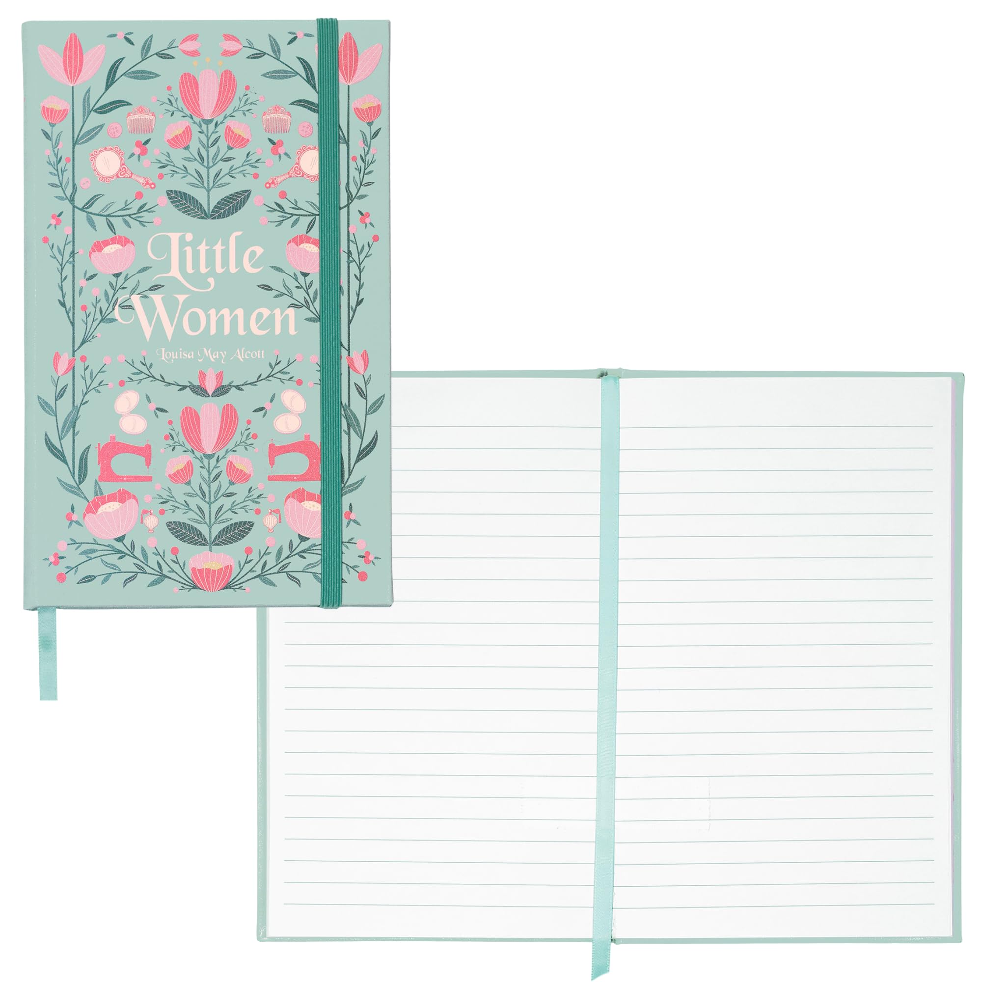 Steel Mill & Co Classic Literature Journal, 8.25" x 5.25", Vegan Leather Notebook with Lined Pages and Elastic Band for Mother's Day Gifting (Little Women)
