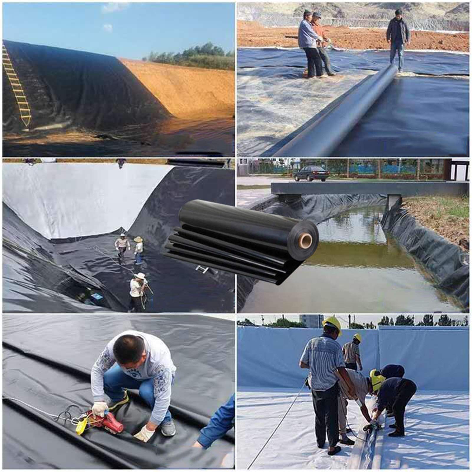 Telone impermeabile per laghetti, spessore 0,2 mm, 300 g/m², perfetto per laghetti di pesci, protegge piante acquatiche e pesci, soluzione da giardino di lunga durata