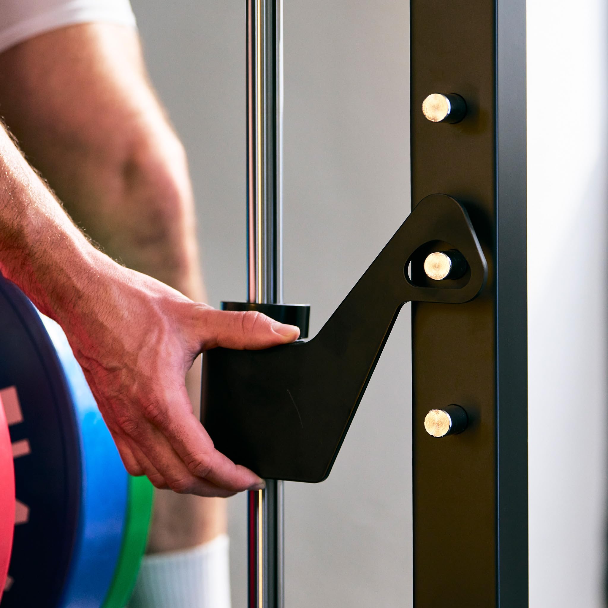 HAMMER Multipresse MA50 – Kraftstation für Zuhause mit geführter Hantelstange, Multigrip-Klimmzugstange & Safety-Bars, 4 Scheibenhalter, platzsparend & robust, bis 130 kg