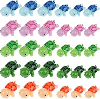 Uoeo 30 Pcs Miniature Sea Turtles Multicolor Sea Turtle Figures Ocean Animal Figurines for DIY Home Fairy Garden Office Fish Tank Birthday Party Favor Decorations,One Size,541685416