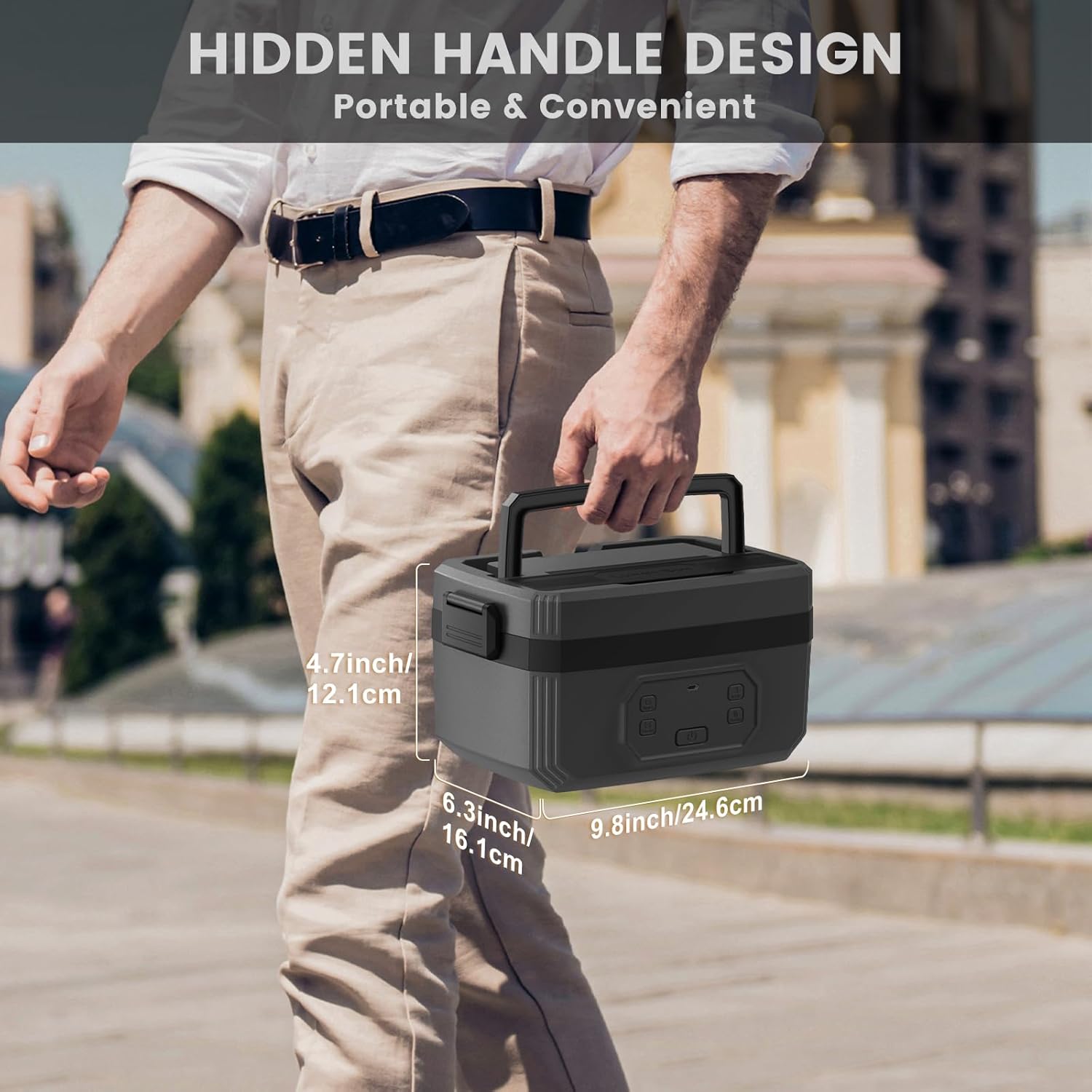 Cordless Electric Lunch Box for Adults, 24000mAh Rechargeable Heated Lunchbox for Men, 1.6L Portable Self-Heating Food Warmer for Office Outdoor