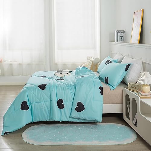 Miniatura 4 de Caressma Juego de edredón blanco bohemio copetudo, tamaño King, edredón bordado geométrico, microfibra suave, juego de edredón de 3 piezas Shabby