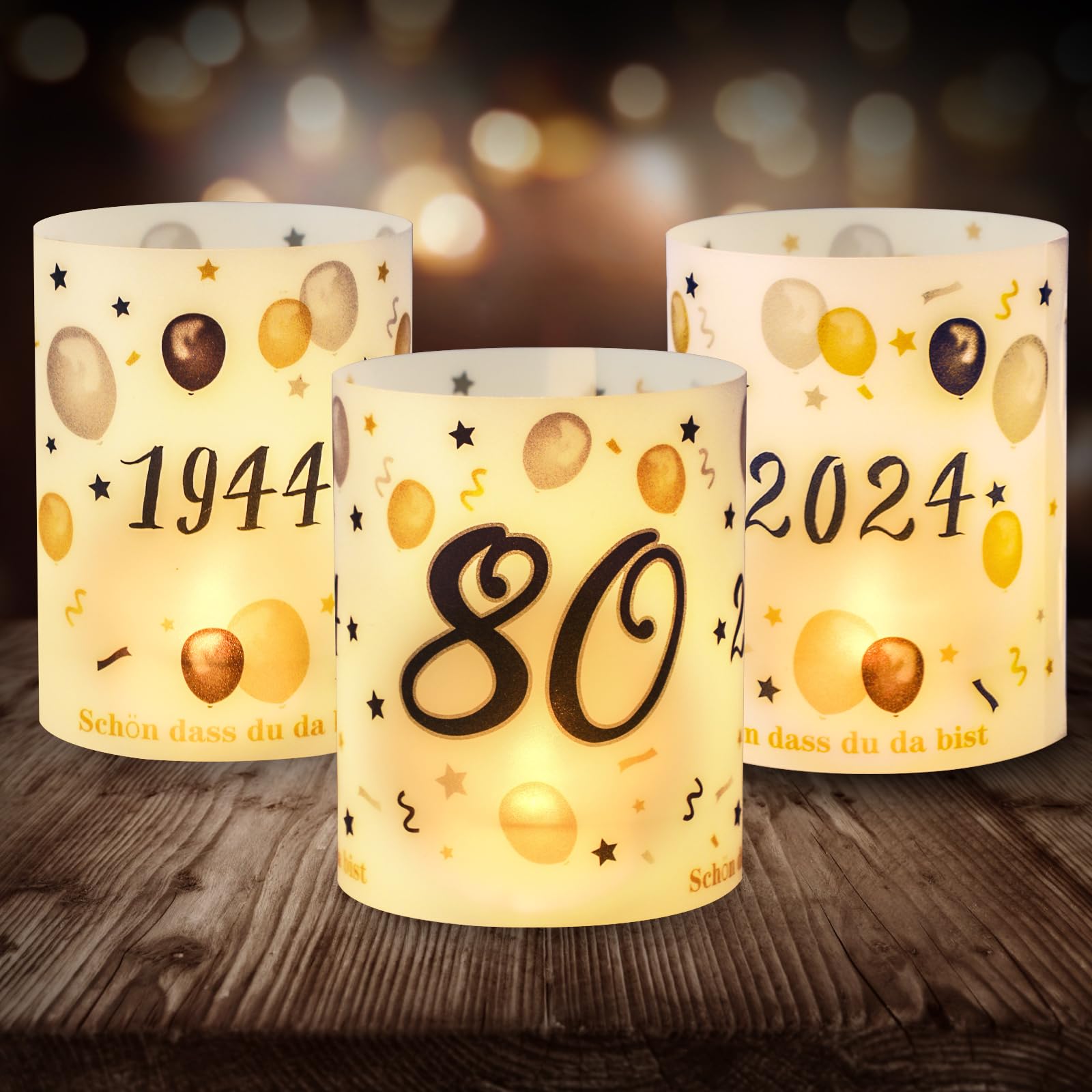 80. Geburtstag Deko – 12-teiliges Set Mit Spiralhänger – Gold, Silber, Schwarz – Für Tisch-, Raum- & Partydeko