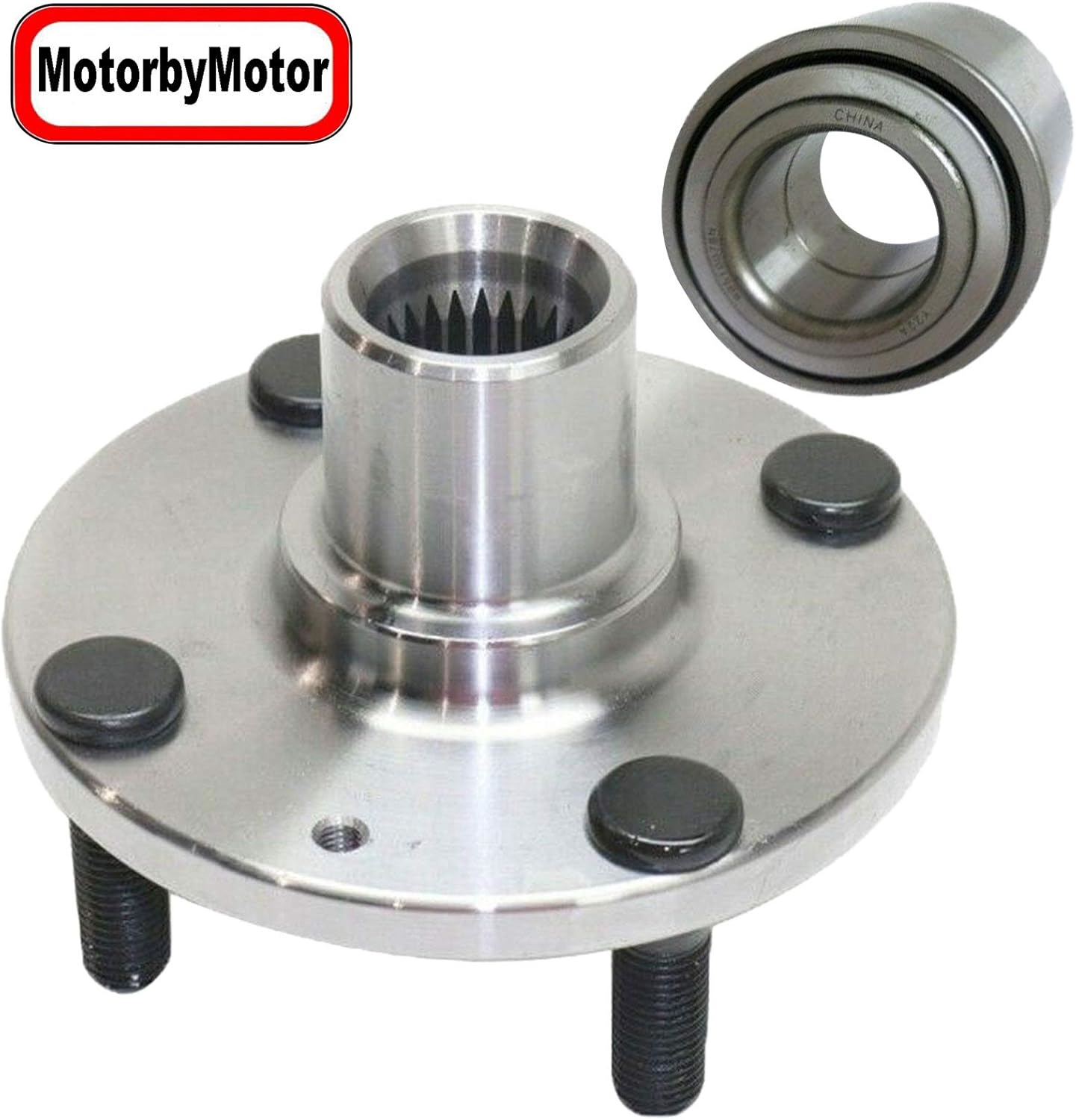 MotorbyMotor 930-604 Front Wheel Bearing and Hub Assembly with 4 Lugs fits for 2006-2011 Kia Rio Rio5, 2000-2010 Hyundai Accent Wheel Hub Bearing Assembly 510055
