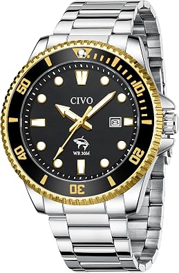 CIVO Sport Wrist Watches for Men Classic Analog Watch with Date Luminous - Silicone Strap & Waterproof - Casual Mens Watch for Outdoor Camping Cycling