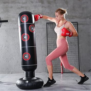 حقيبة رياضية للملاكمة الدائمة للخدمة الشاقة ركلة الكبار أطفال Kickboxing MMA فنون الدفاع عن النفس القابلة للنفخ تدريب على اللكم عكس الملاكمة ، كاراتيه ، تخفيف الإجهاد ، الصفحة الرئيسية صالة رياضية الهدف التايكوندو