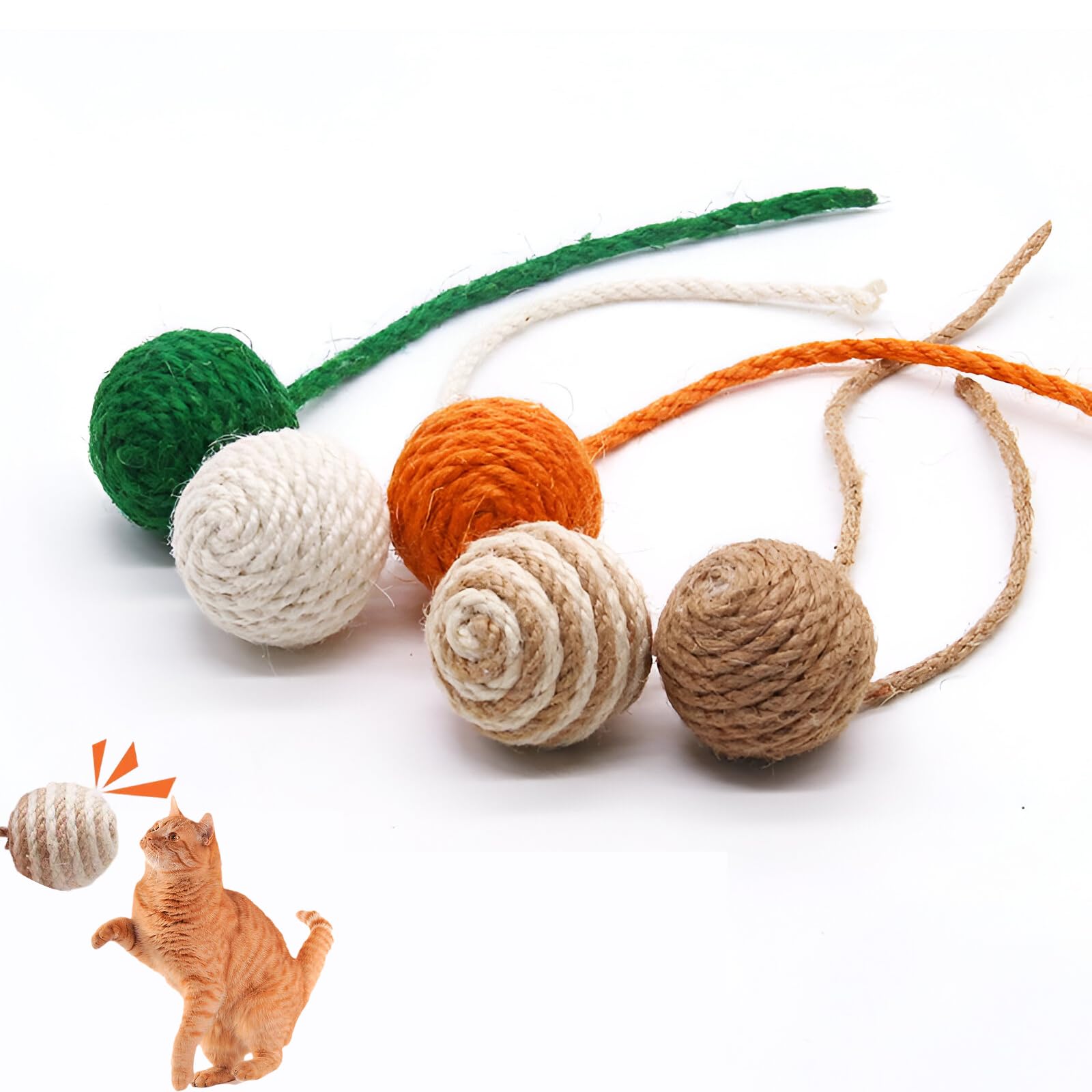 Bola de Gato, 5Pcs Gato Juguete Pelota de Golf de Práctica Bolas de Juguete para Entrenamiento en Interiores o Exteriores Perros y Gatos