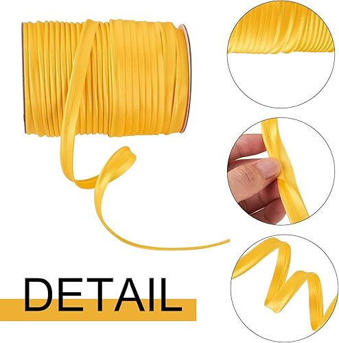 Miniatura 2 de Beadthoven - Cinta bies de poliéster satinado de 38 pulgadas, 109 yardasrollo, de poliéster satinado brillante, de un solo pliegue, cordón de unión