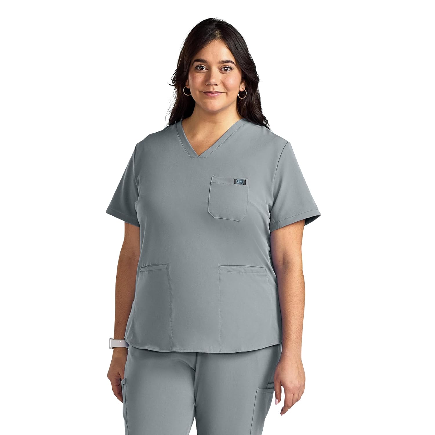 ave. Lex Women’s Scrub Top, Tunic Style, 4-Way Stretch Fabric, Comfort, Easy Care Women’s Scrubs, Wrinkle-Resistant, For Nurses & Medical Professionals, Machine Washable (XL, Gray)