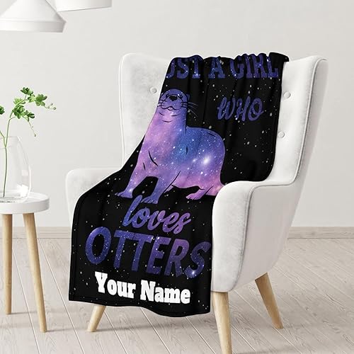 Miniatura 8 de Manta de regalo de nutria, 40 x 50 pulgadas, bonita manta para adultos y niños, mantas negras de felpa suave para cama, sofá y viajes