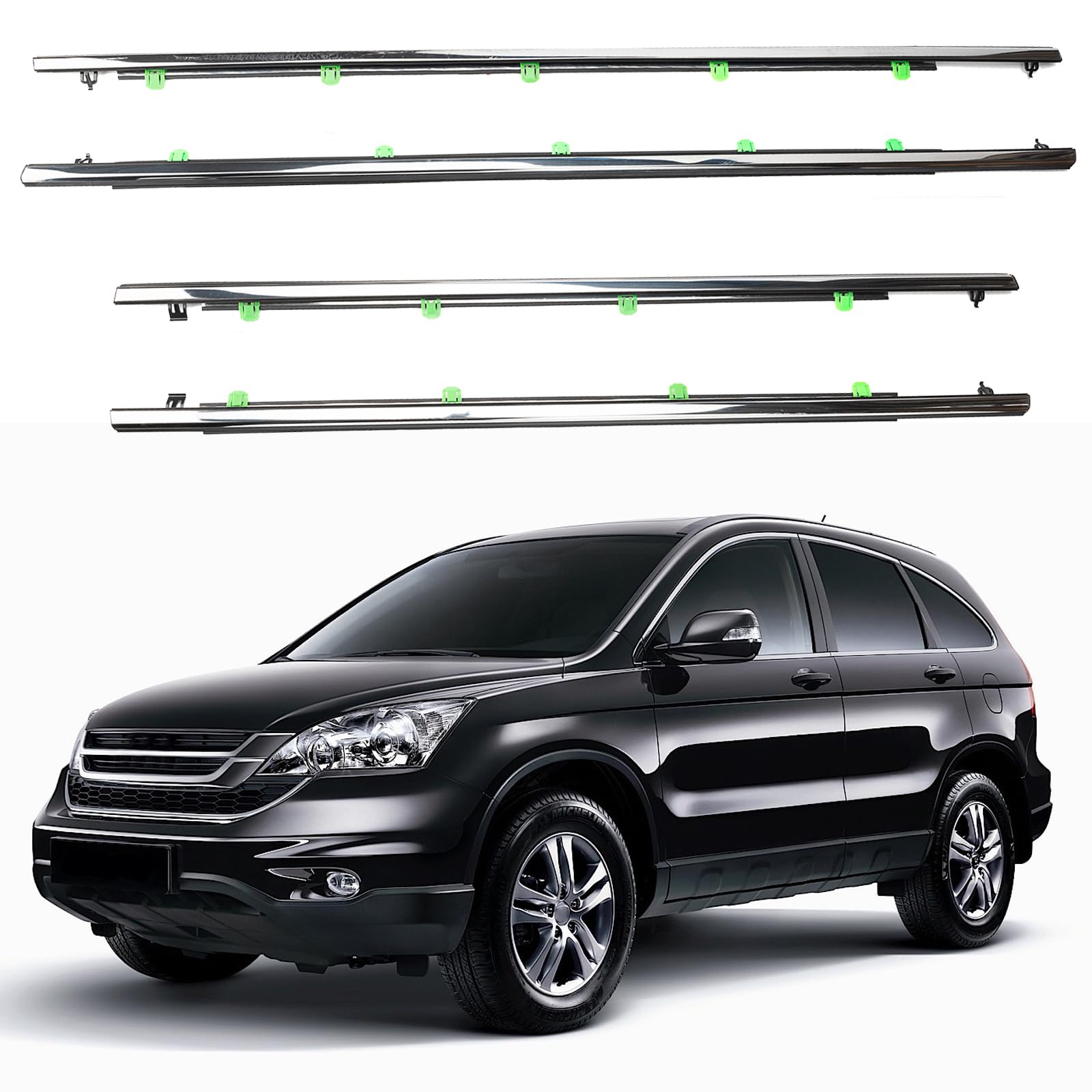 Honda CRV Fensterdichtung Dichtungsband Für Honda CR-V (2002-2006) – 4-tlg., Mit Glasfegerfilz, Ersetzt 72410-SCA-E01 Etc. Weatherstrip Fenster