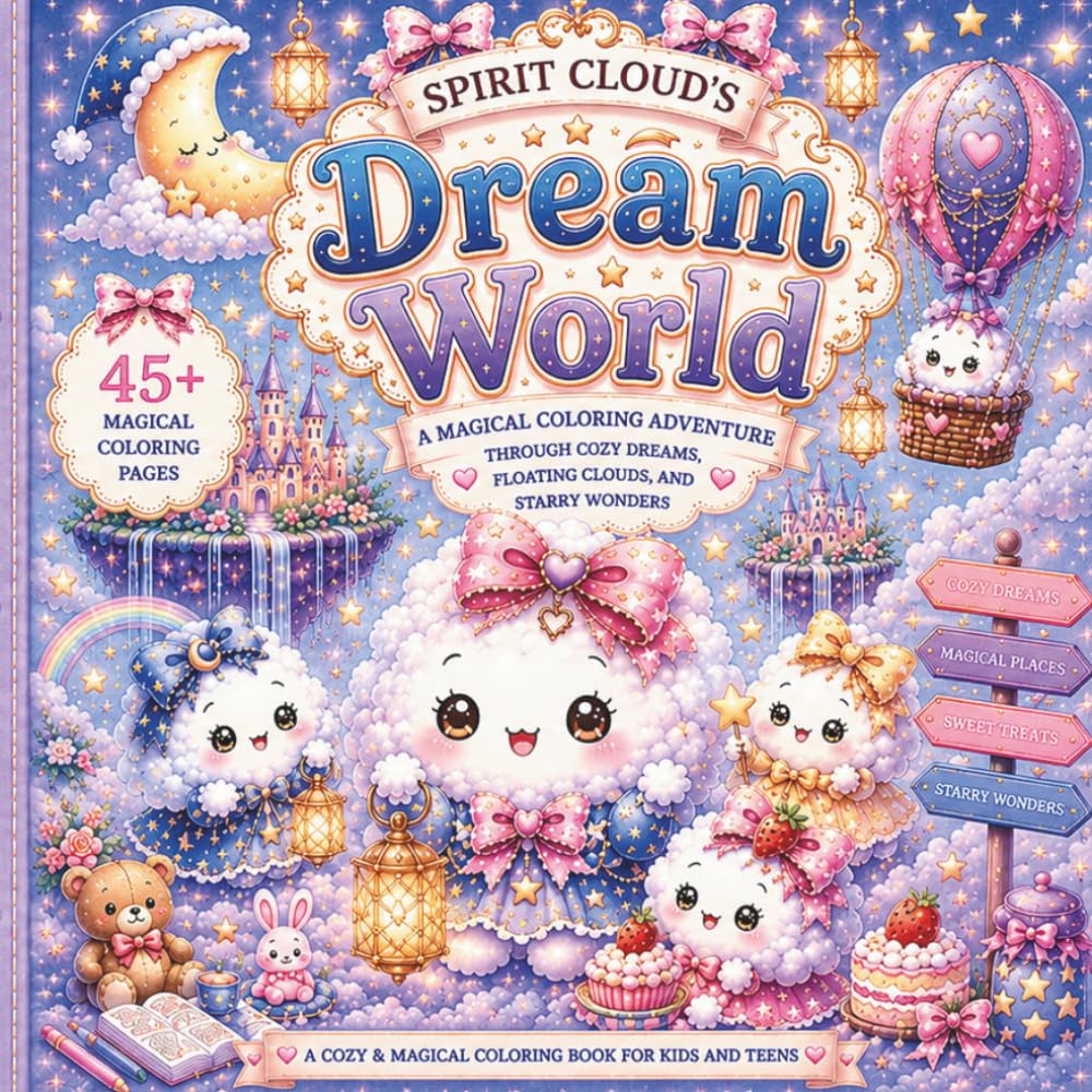 Spirit Cloud's Dream World: A Magical Coloring Adventure through Cozy Dreams, Floating Clouds, and Starry Wonders