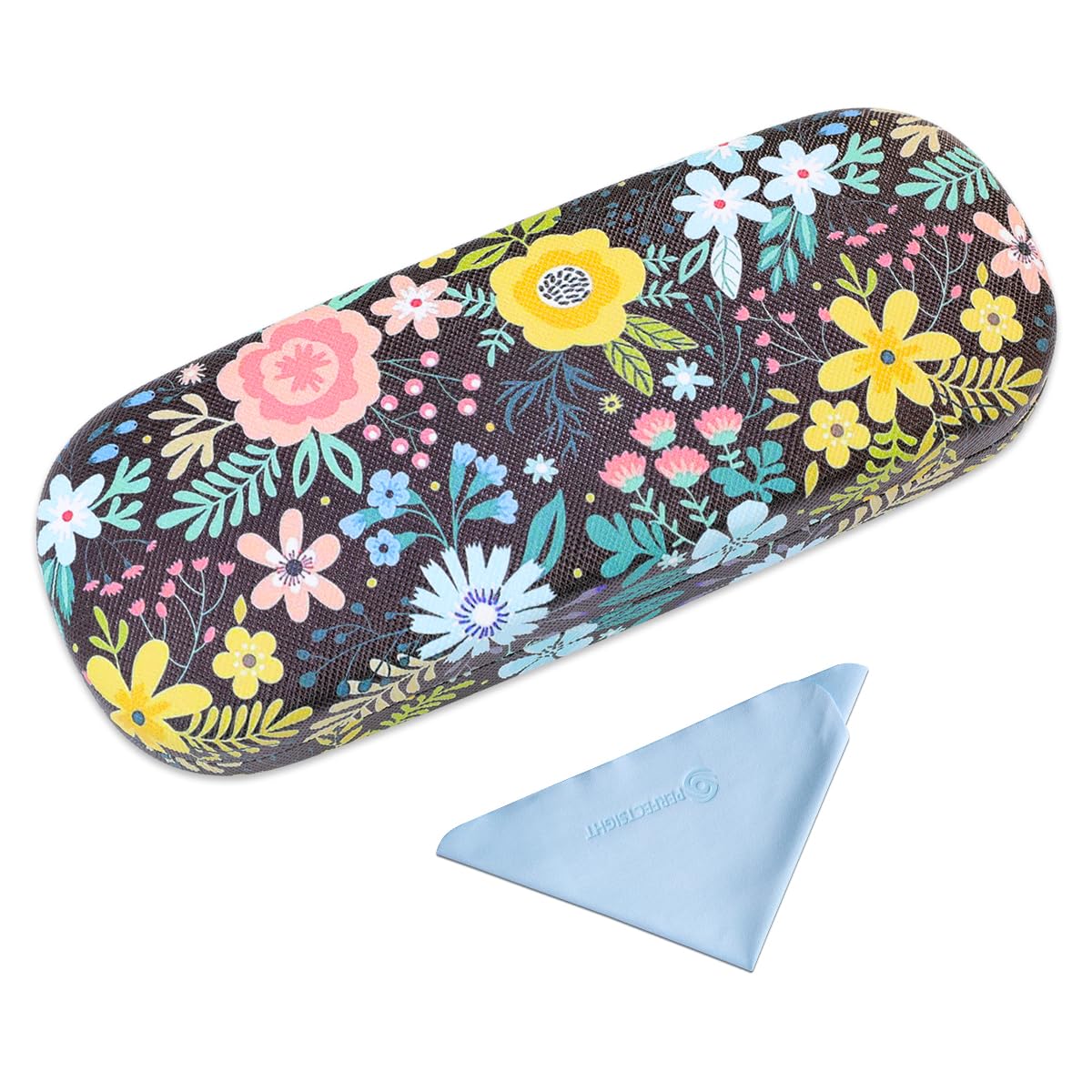 PERFECTSIGHT Hard Shell Eyeglasses Case, PU Leather Protective Glasses Case, Cute Eyeglass Case for Women Men Girls