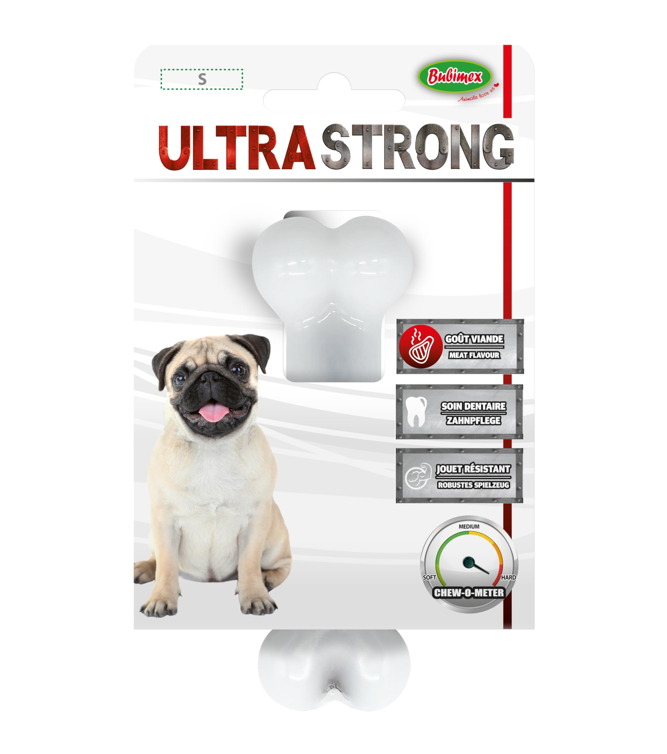 Bubimex - Ultra Strong - Dog toy - Chewing bone made of nylon lined with meat aroma - Highly resistant - Promotes oral hygiene - 10 cm - for very small dogs Bubimex - Ultra Strong - Dog toy - Chewing bone made of nylon lined with meat aroma - Highly resistant - Promotes oral hygiene - 10 cm - for very small dogs